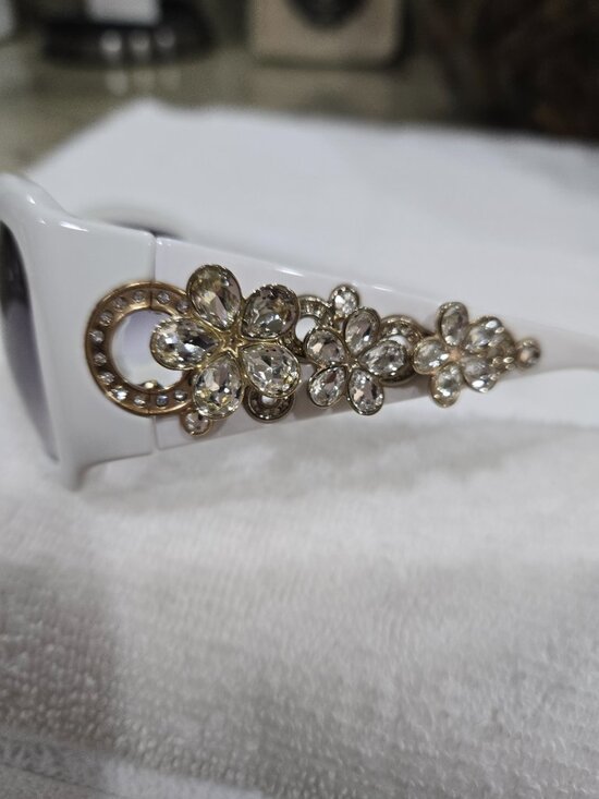 Vintage Bvlgari White Oversized frame with Swarovski crystal  652 B main image 8